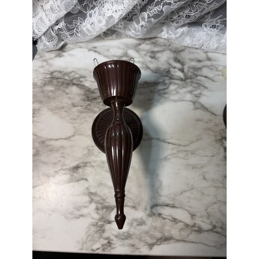 Candle Wall Sconce Mohogany Color‎ 7